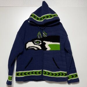 Seattle Seahawks Wool Knitted Handmade Sweater Rare Unisex
